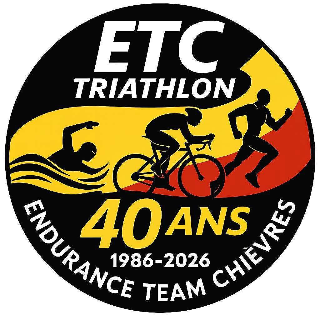 Logo ETC Triathlon - 40 ans - Endurance Team Chièvres 1986-2026